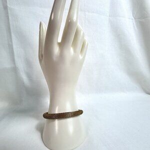 Vintage Gold Tone Mesh Bracelet 7 to 8 Inch Adjustable
